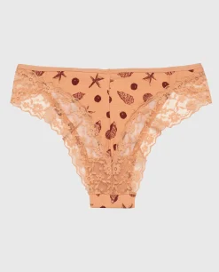 Cheeky Panty with Lace Trim in She Sells Sea Shells*La Senza Outlet