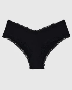 Cheeky Panty with Lace Trim in Black*La Senza Clearance