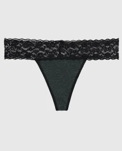 Everyday Thong Panty with Lace Trim*La Senza Hot