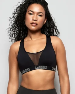 Low Impact Logo Sports Bra in Black*La Senza Discount