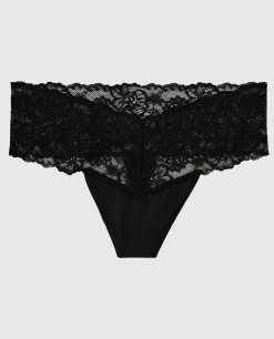 Magnificent Lace Thong Panty in Black*La Senza New
