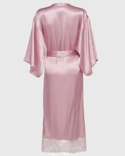 Satin Mid Length Robe with Lace in*La Senza Fashion