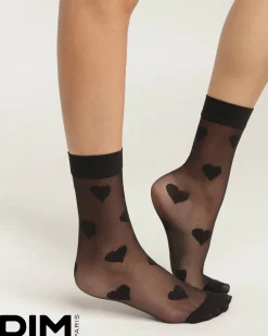Sheer Sock with Hearts in Black*La Senza Discount