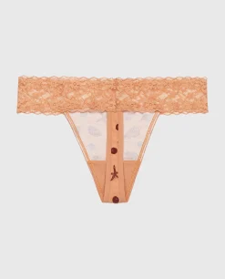 Thong Panty with Lace Trim in She Sells Sea Shells*La Senza Clearance