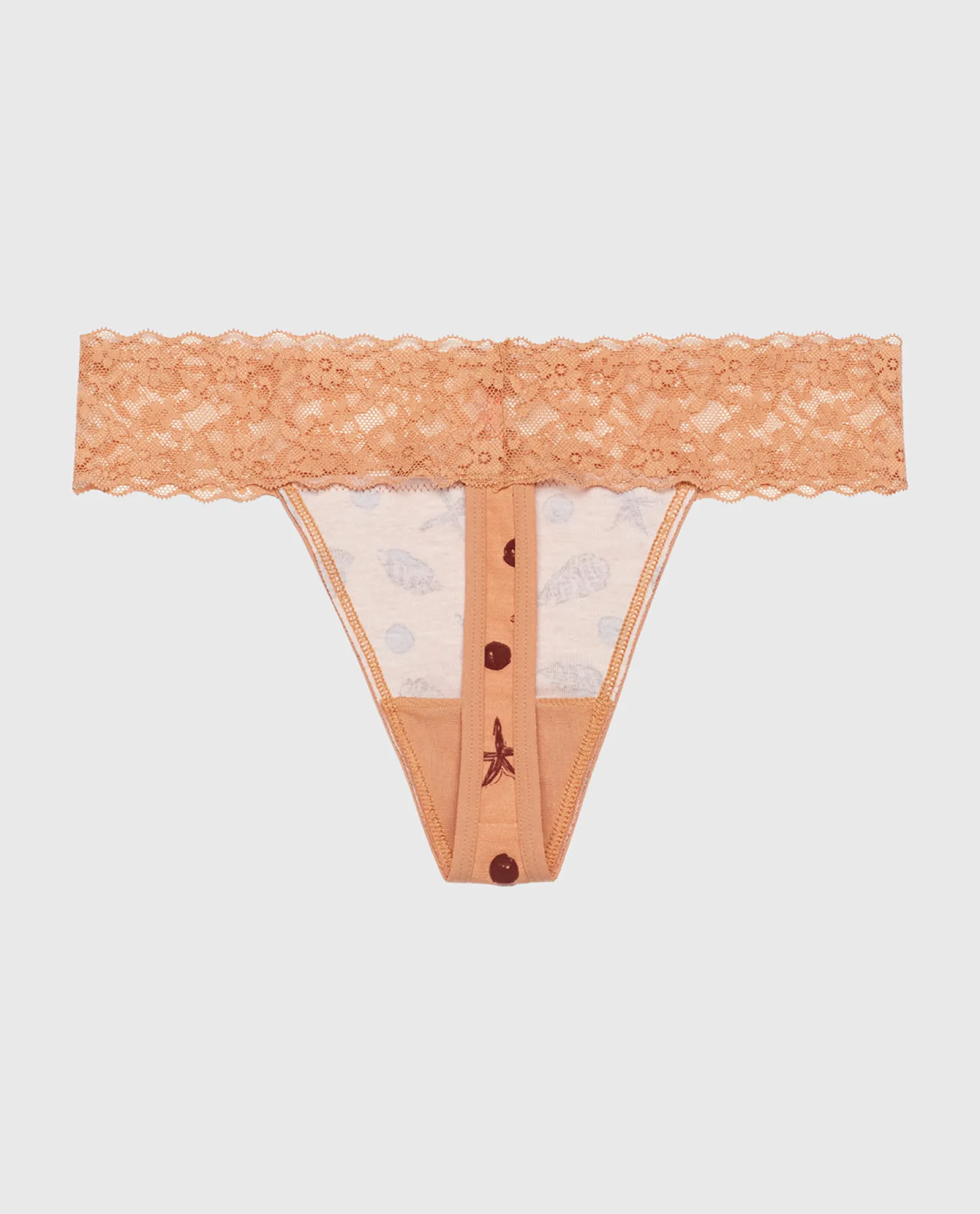 Thong Panty with Lace Trim in She Sells Sea Shells*La Senza Clearance