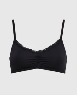 Unlined Bralette with Lace Trim in Black*La Senza Clearance