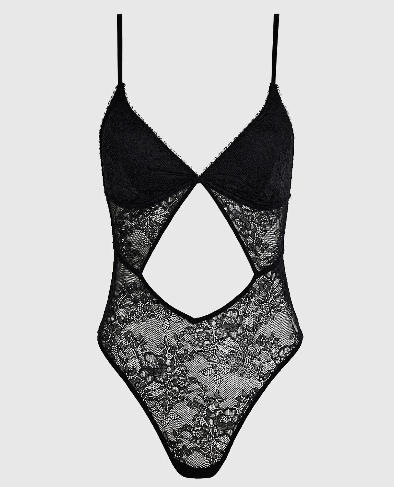 Unlined Lace Bodysuit with Cutout in Black*La Senza Best