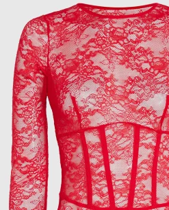 Unlined Long Sleeve Bodysuit in*La Senza Hot