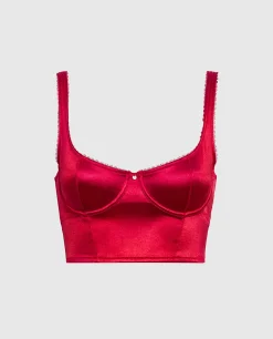 Unlined Satin Balconette Bra Top in*La Senza New